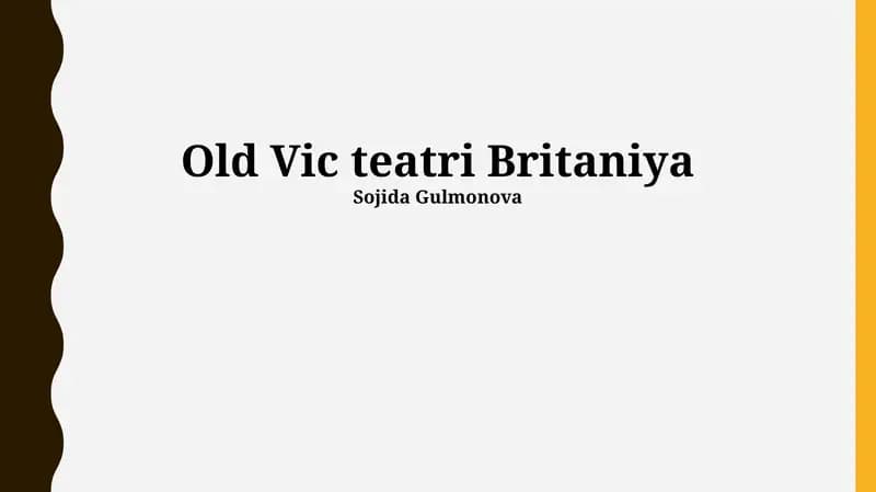 Old Vic teatri Britaniya