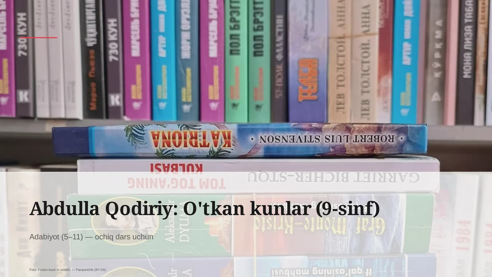 Abdulla Qodiriy: O'tkan kunlar (9-sinf)