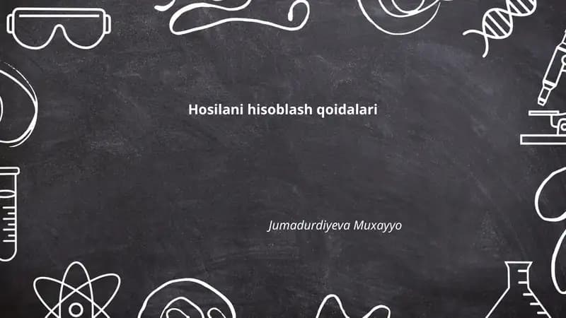 Hosilani hisoblash qoidalari