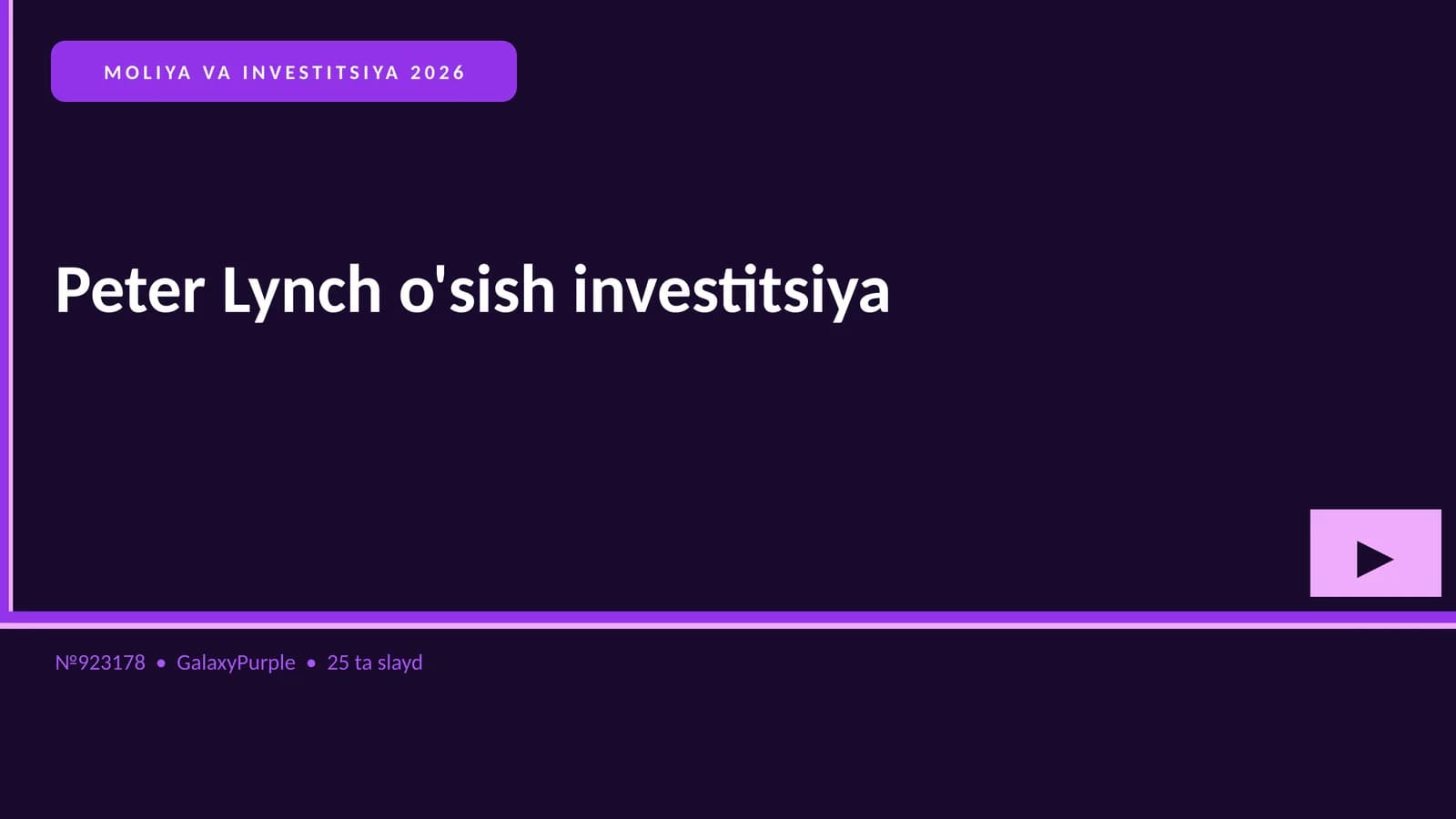 Peter Lynch o'sish investitsiya