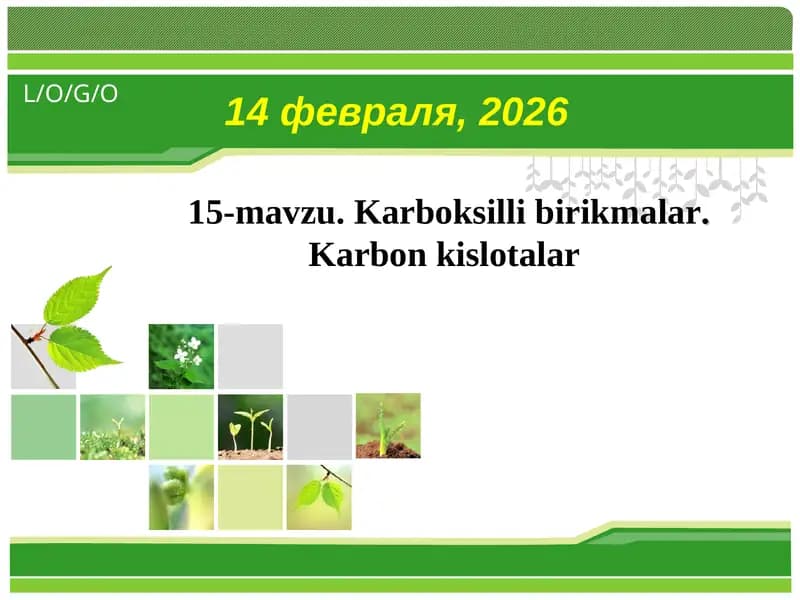 Kаrbоksilli birikmalаr. Kаrbоn kislоtаlаr