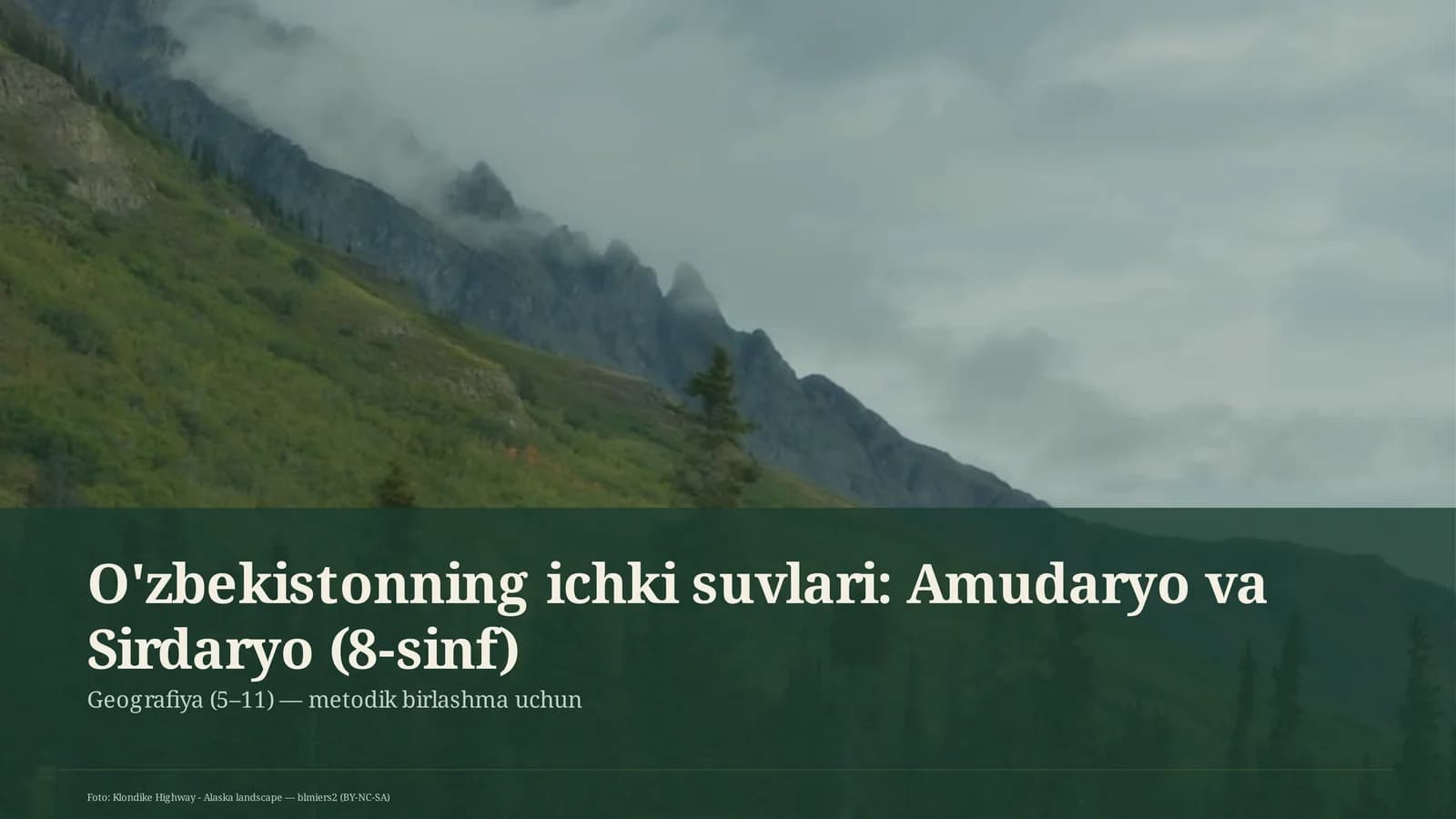 O'zbekistonning ichki suvlari: Amudaryo va Sirdaryo (8-sinf)