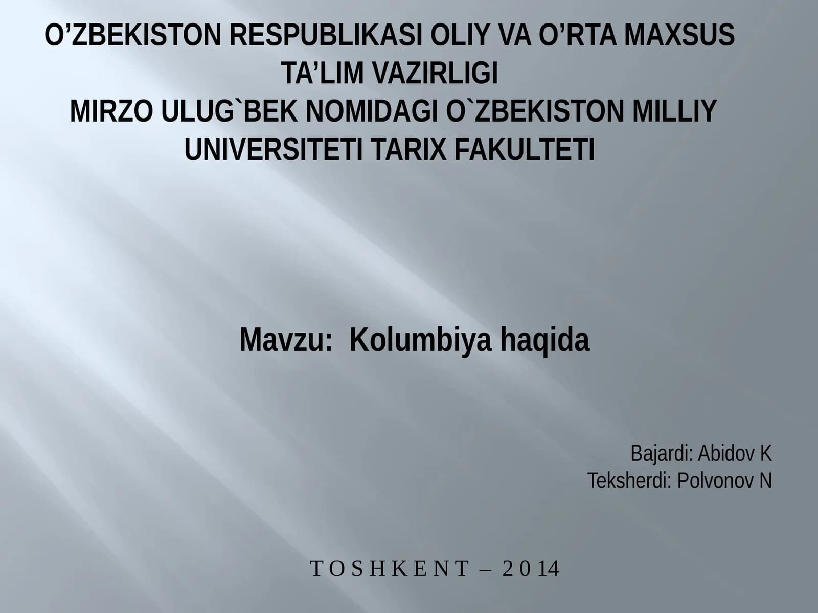 Kolumbiyahaqida