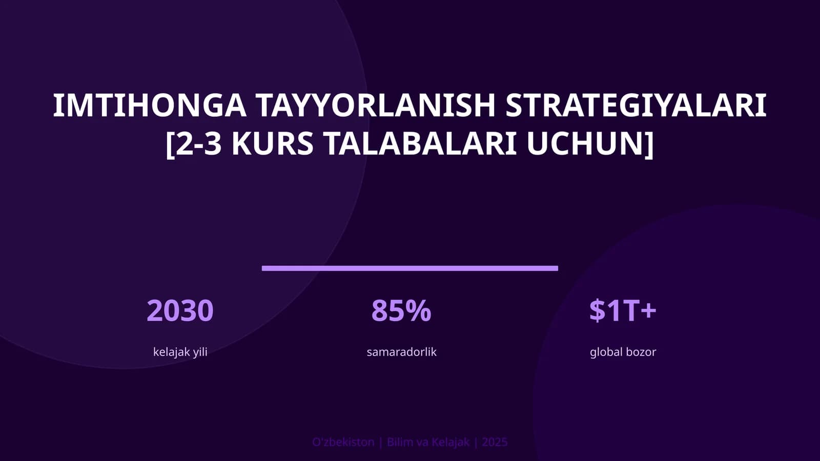 Imtihonga tayyorlanish strategiyalari [2-3 kurs talabalari uchun]