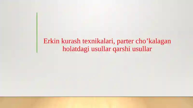 Erkin kurash texnikalari, parter cho’kalagan holatdagi usullar qarshi usullar