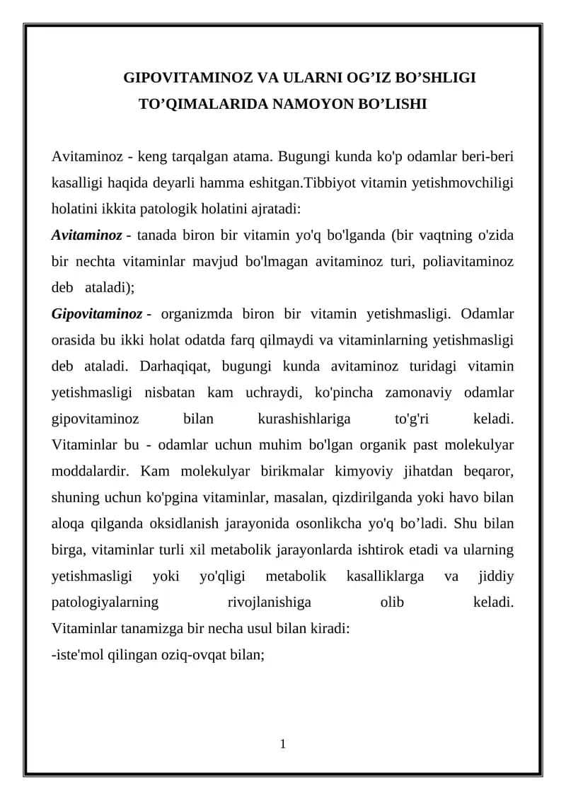 Vitaminlar