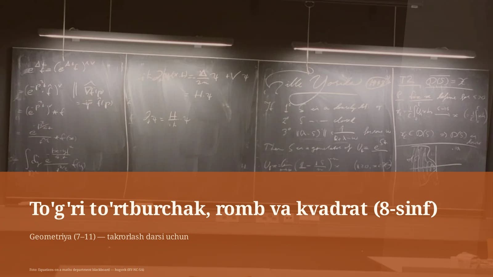 To'g'ri to'rtburchak, romb va kvadrat (8-sinf)