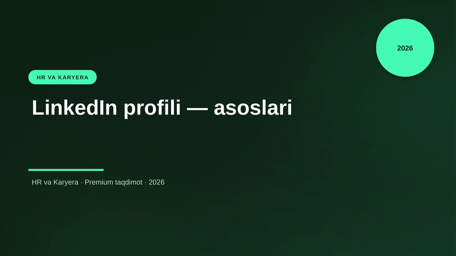 LinkedIn profili — asoslari