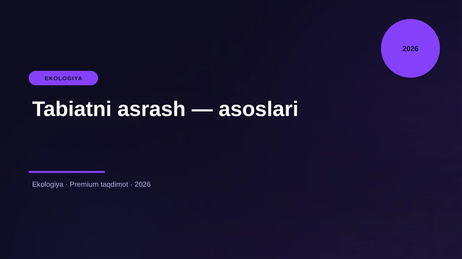 Tabiatni asrash — asoslari