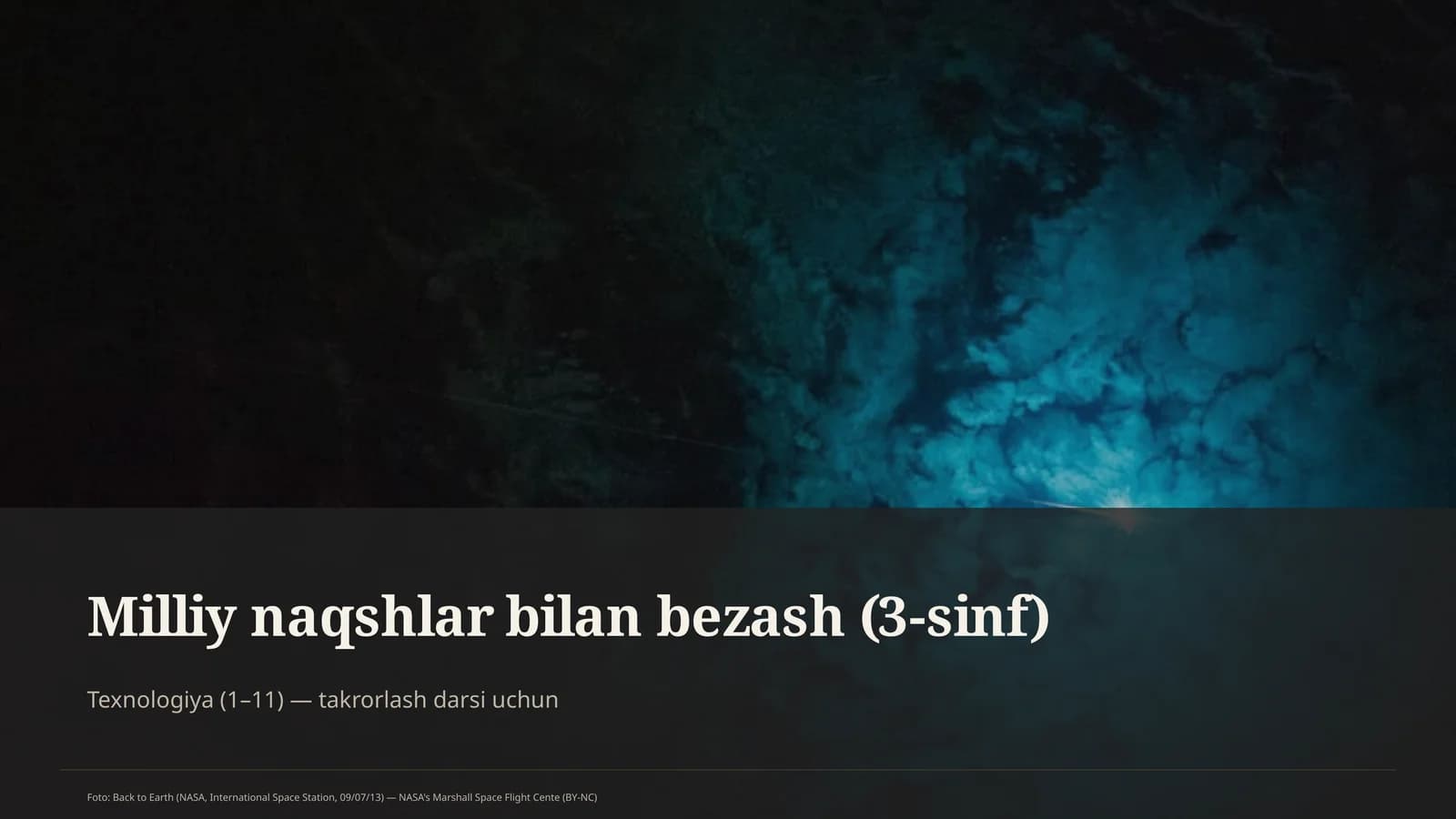 Milliy naqshlar bilan bezash (3-sinf)