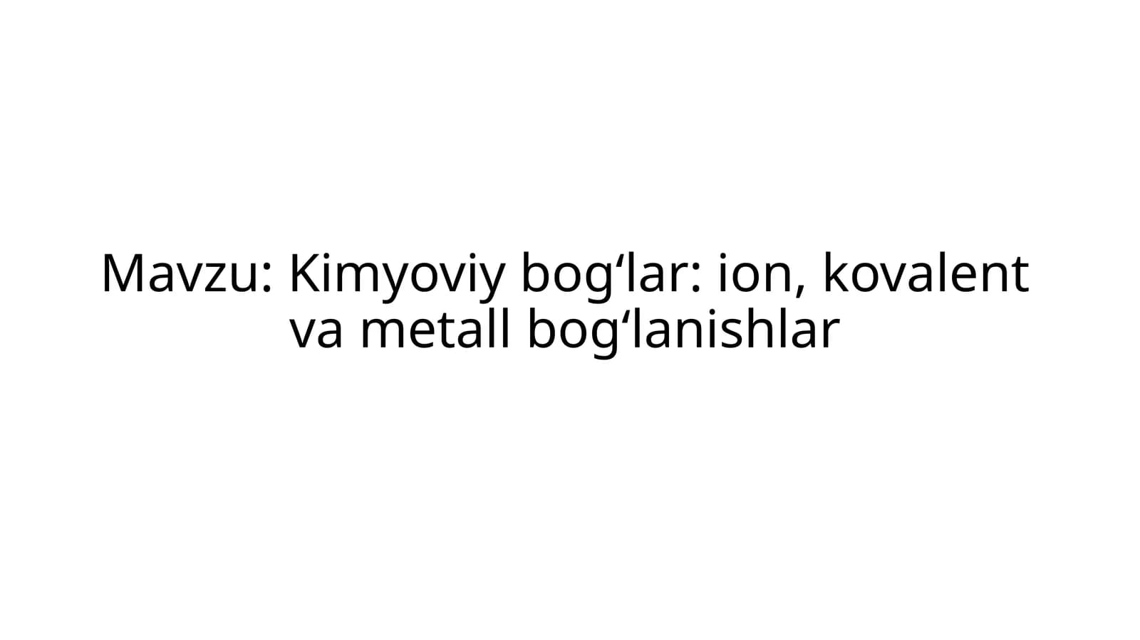Kimyoviy bog‘lar
