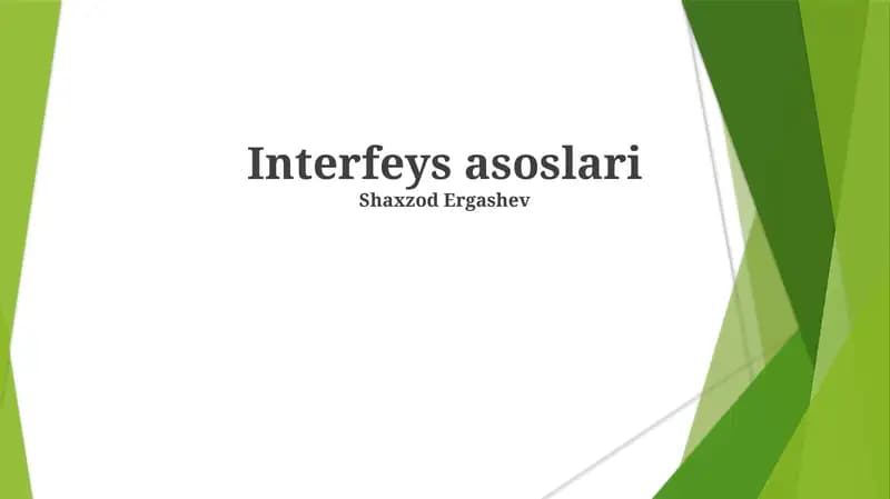 Interfeys asoslari