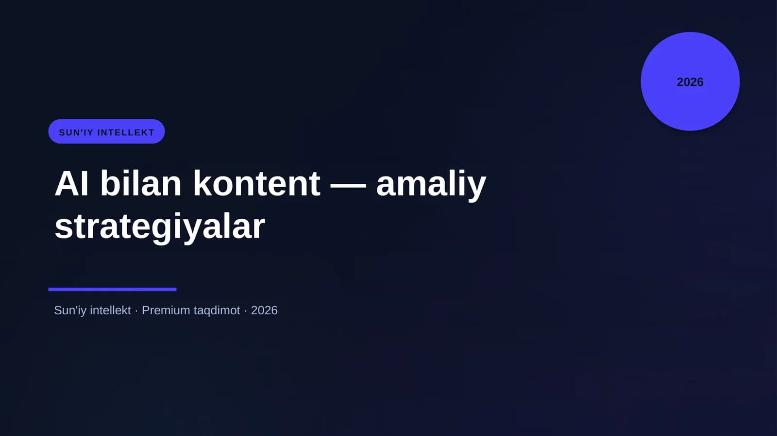 AI bilan kontent — amaliy strategiyalar