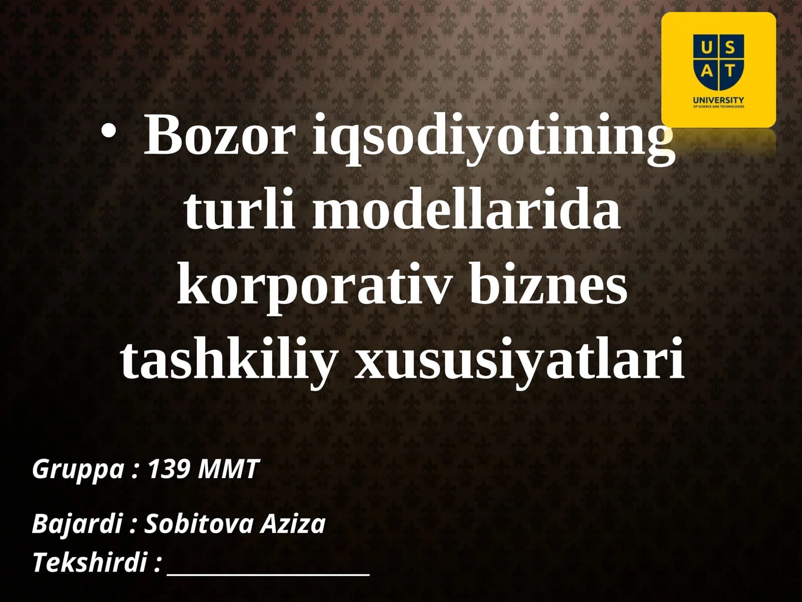 Bozor iqtisodi, uning tamoyillari va o’ziga xos xususiyatlari