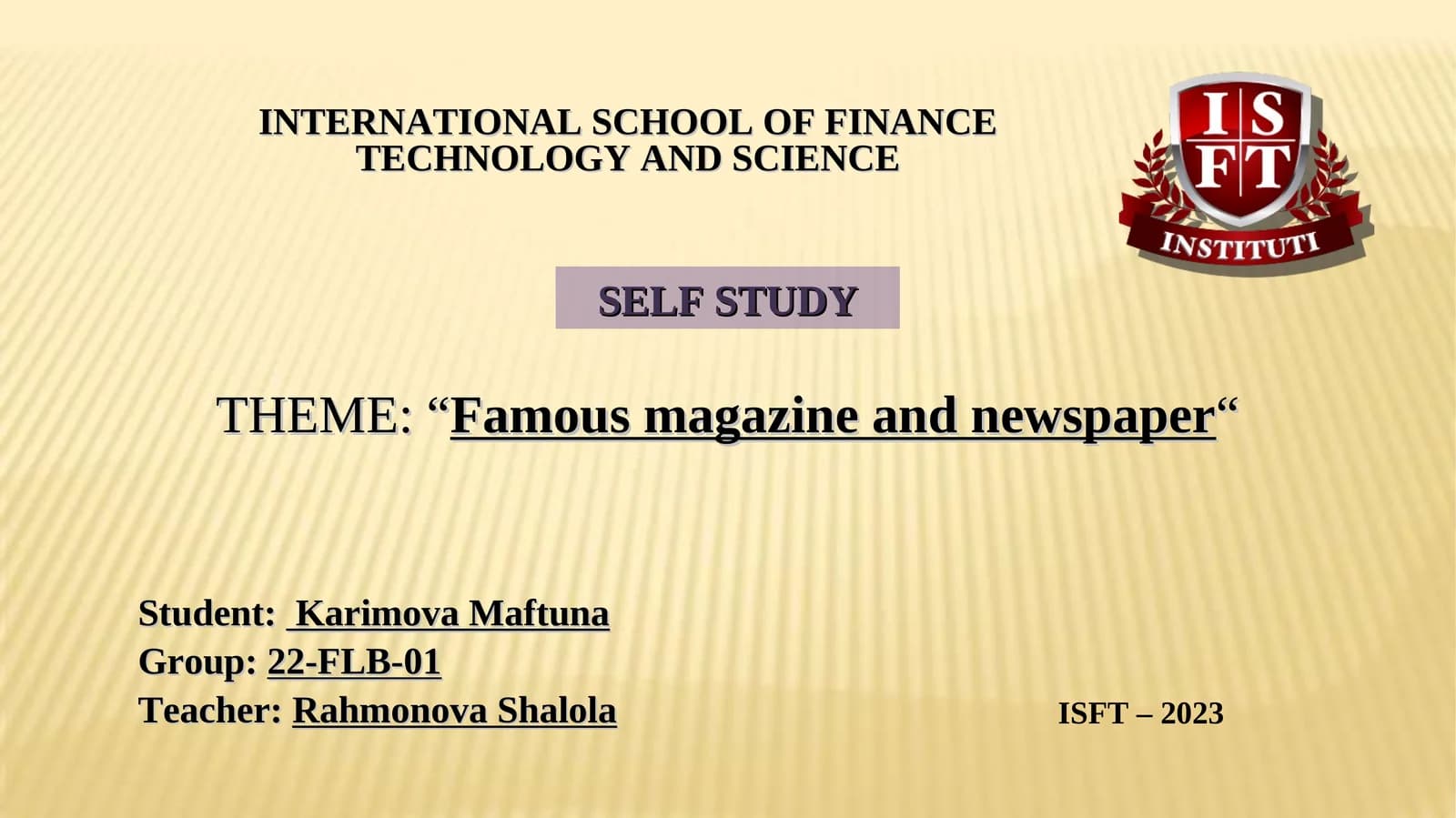 Famous magazine and newspaper