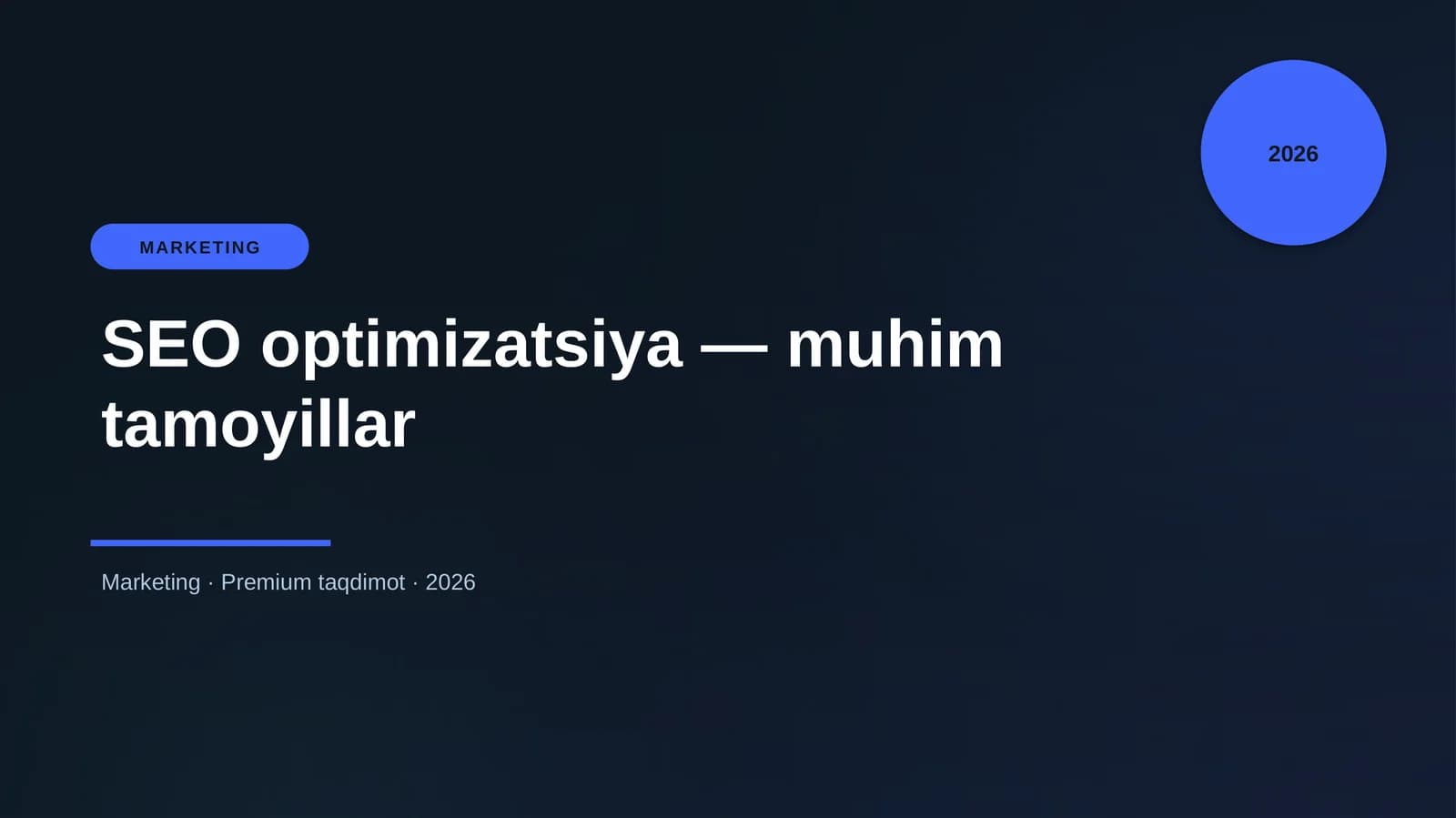 SEO optimizatsiya — muhim tamoyillar