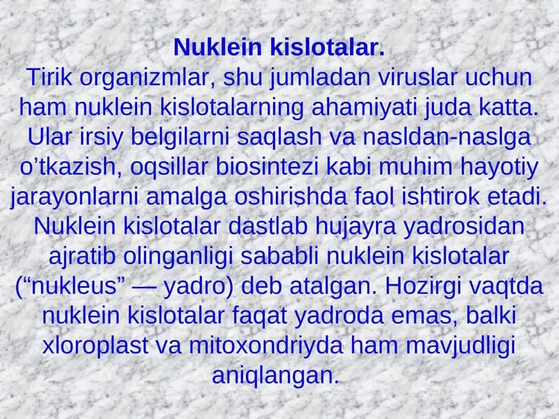 Nuklein kislotalar