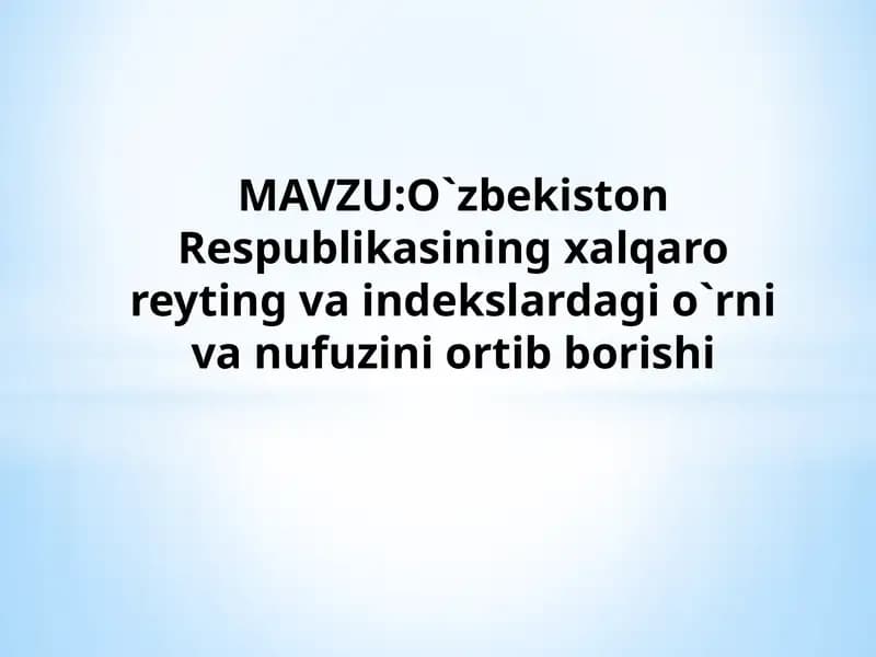 Xalqaro reyting vaindekslar