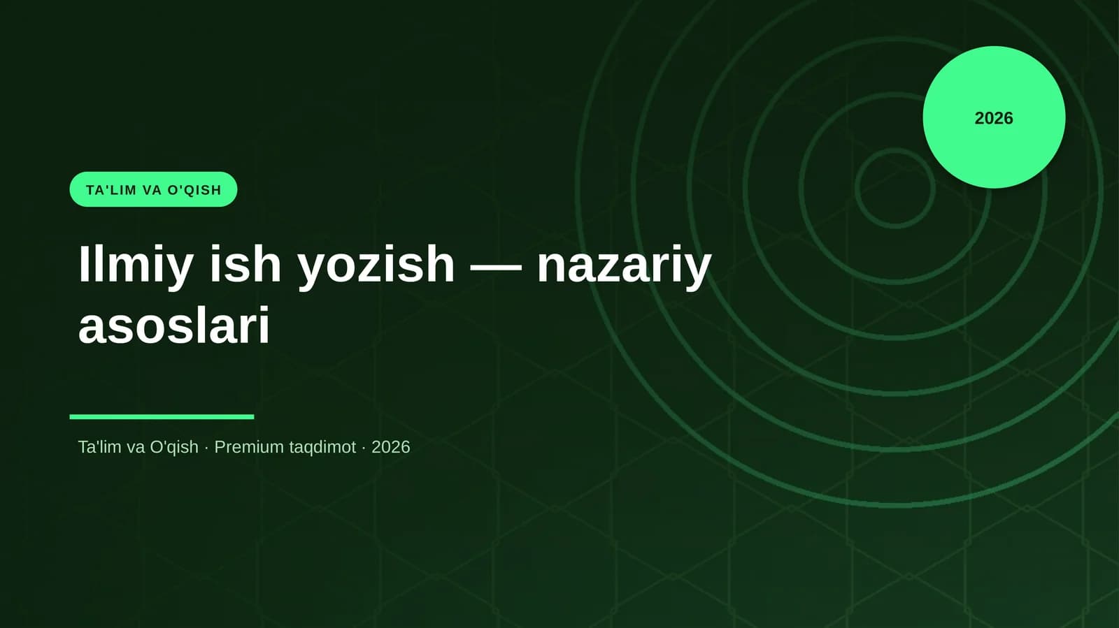 Ilmiy ish yozish — nazariy asoslari