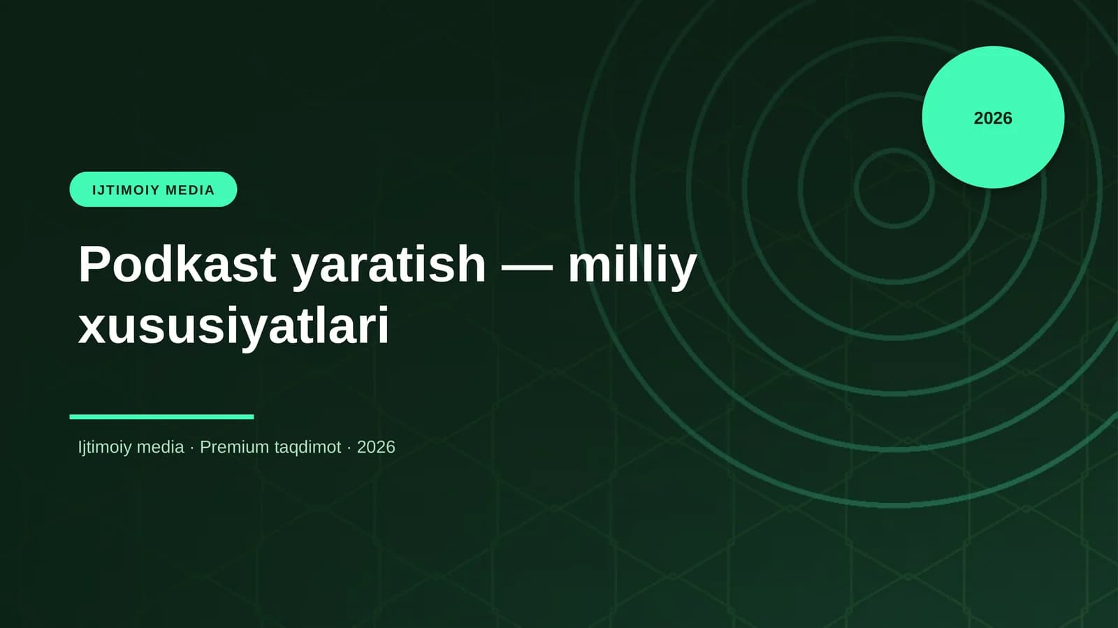 Podkast yaratish — milliy xususiyatlari
