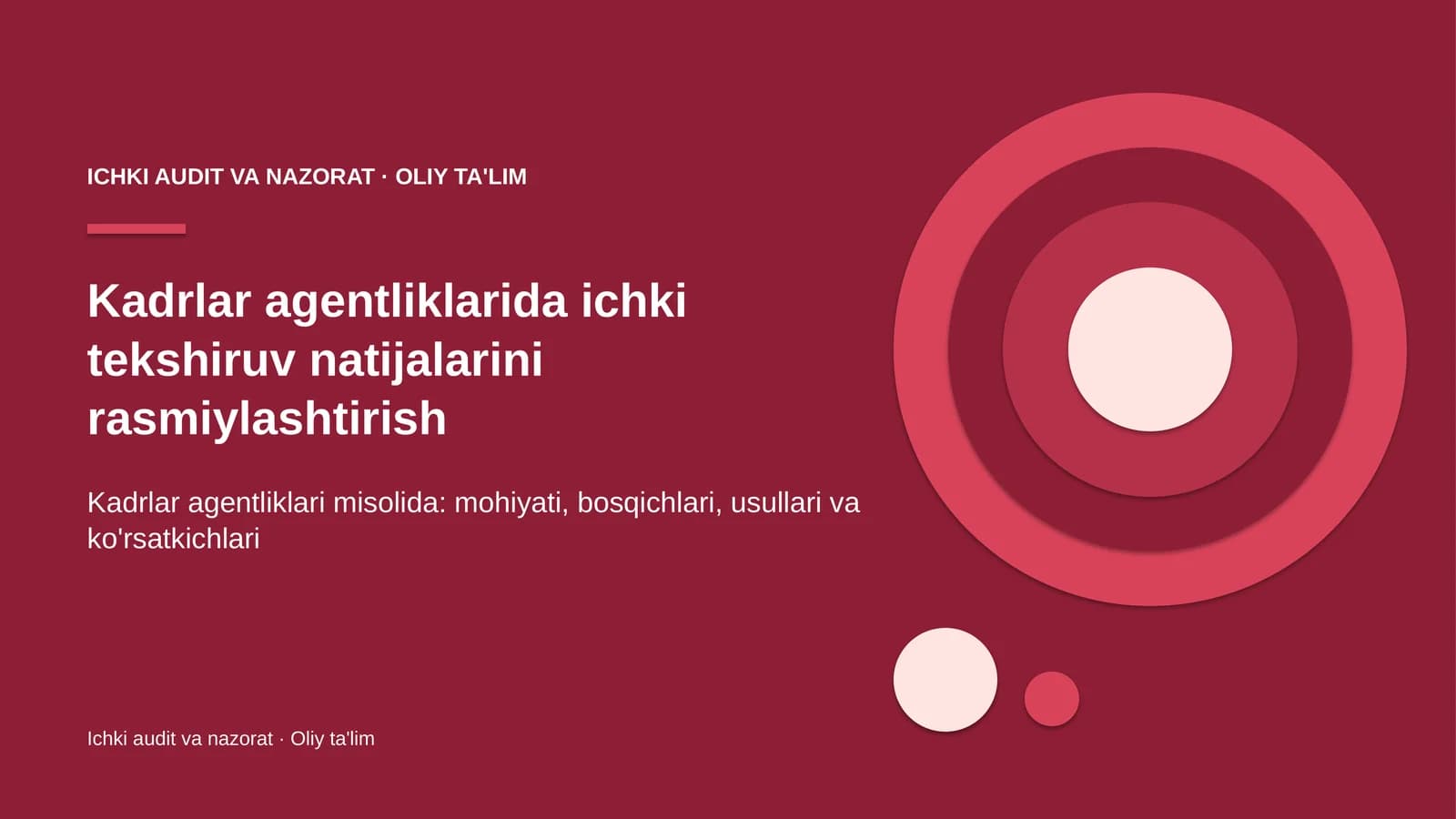Kadrlar agentliklarida ichki tekshiruv natijalarini rasmiylashtirish