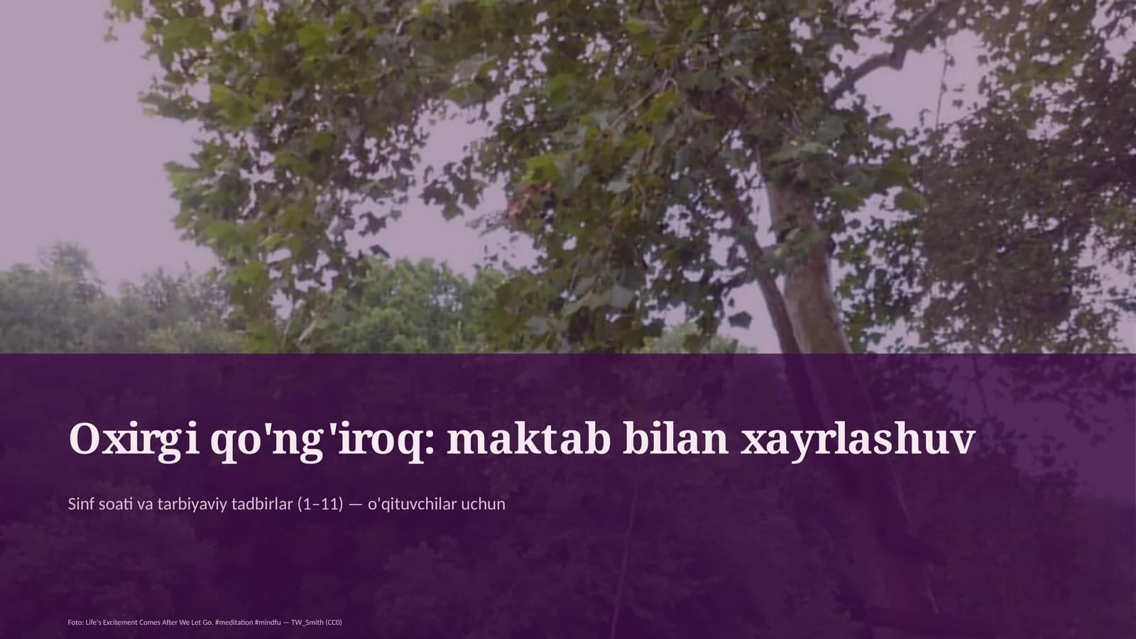 Sinf soati va tarbiyaviy tadbirlar (1–11) — o'qituvchilar uchun