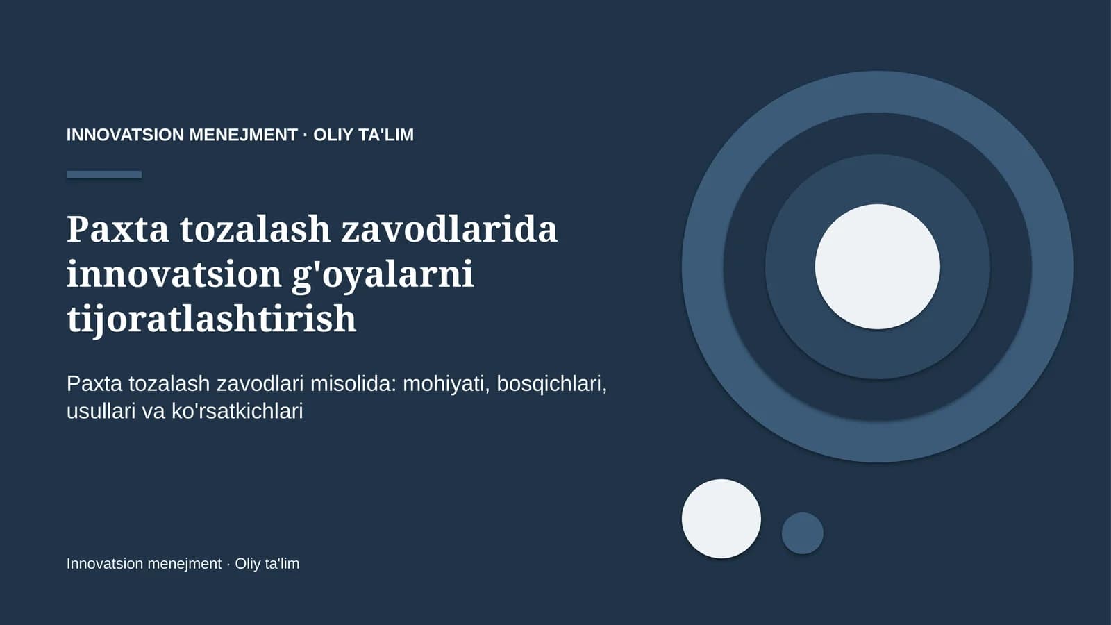 paxta tozalash zavodlarida innovatsion g'oyalarni tijoratlashtirish 1325