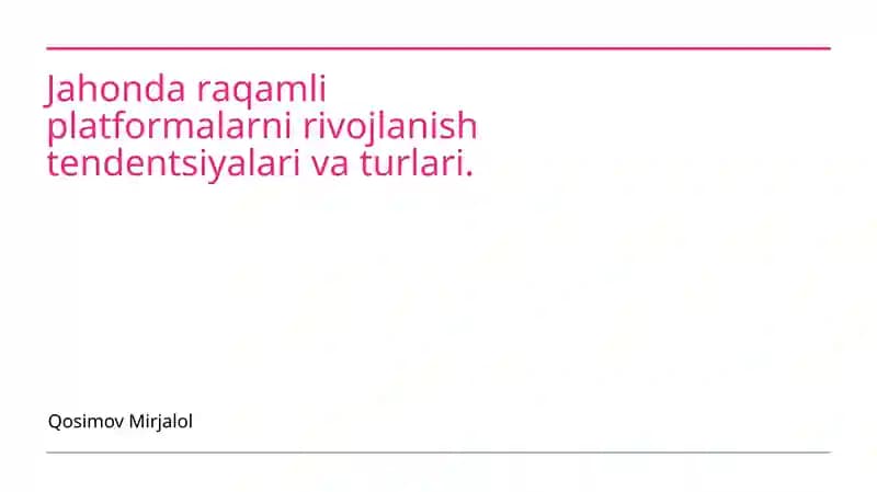 Raqamli platformalar
