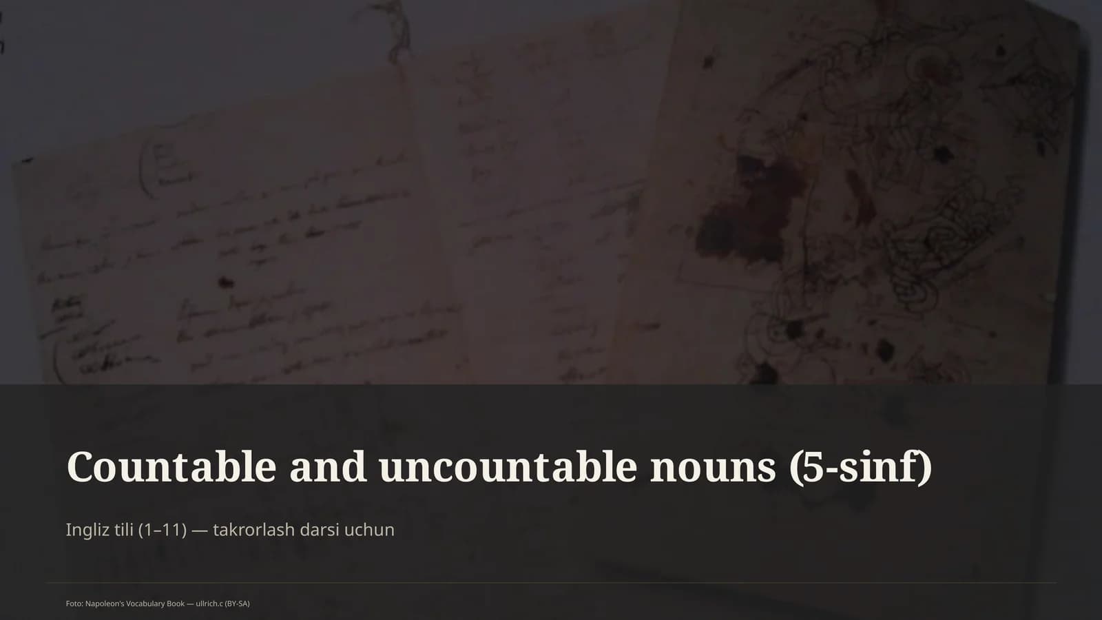 Countable and uncountable nouns (5-sinf)