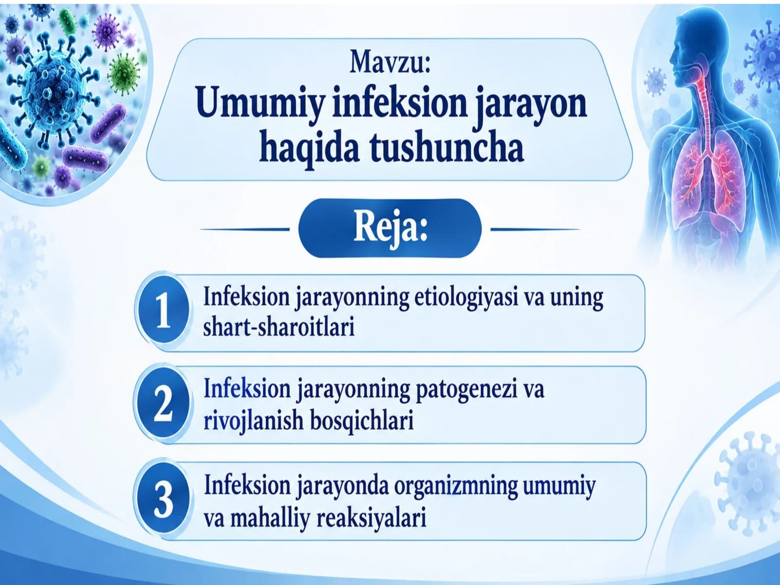 Umumiy infeksion jarayon haqida tushuncha