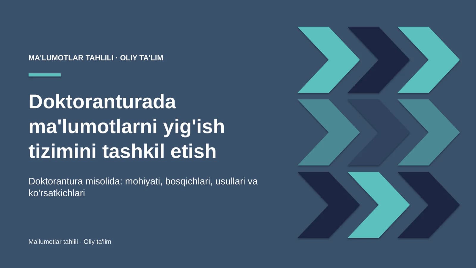 Doktoranturada ma'lumotlarni yig'ish tizimini tashkil etish