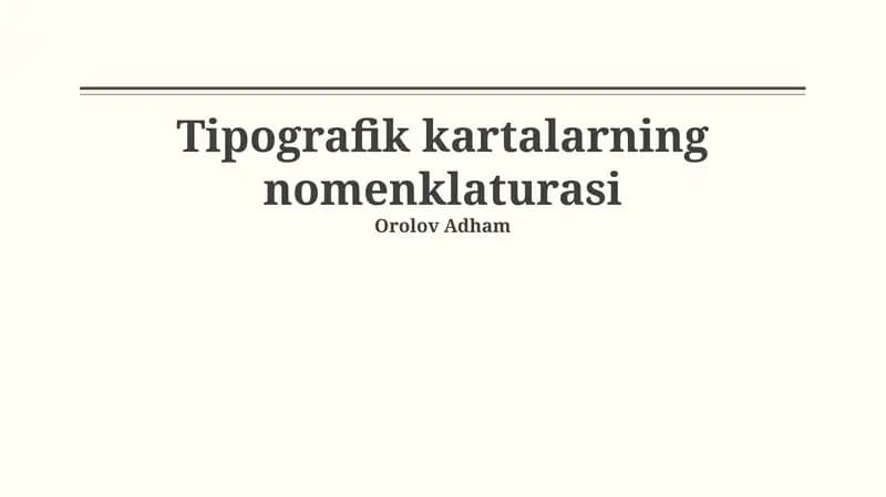 Tipografik kartalarning nomenklaturasi