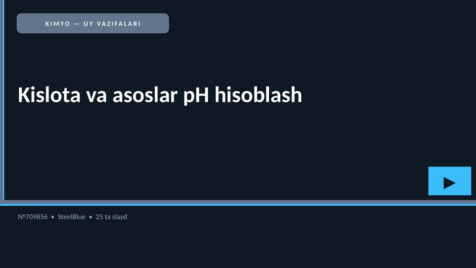 Kislota va asoslar pH hisoblash