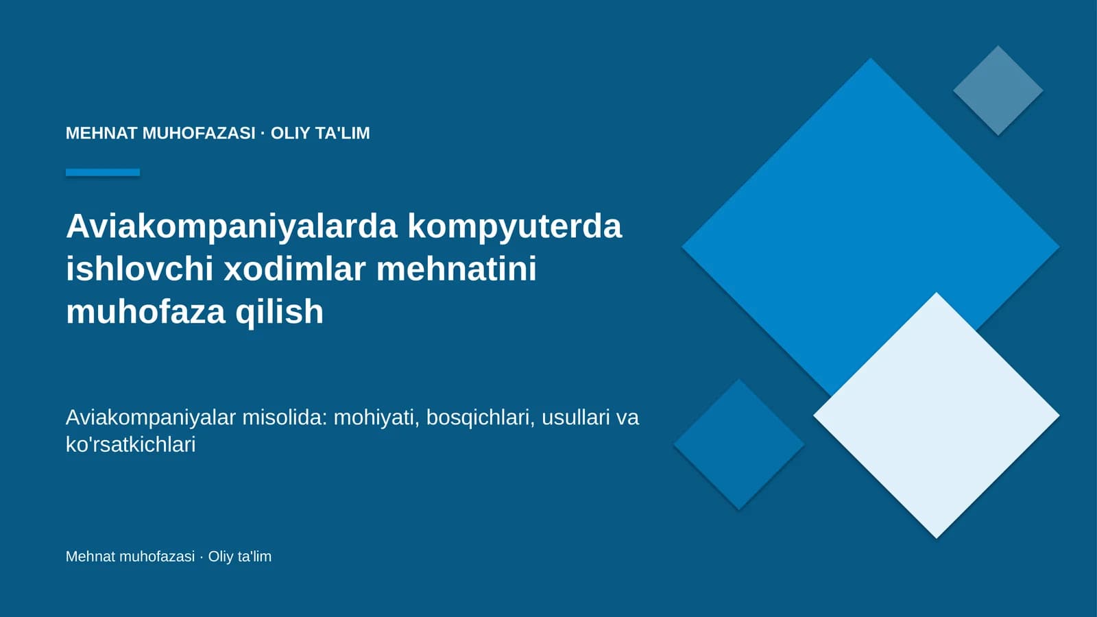 aviakompaniyalarda kompyuterda ishlovchi xodimlar mehnatini muhofaza qilish 2977