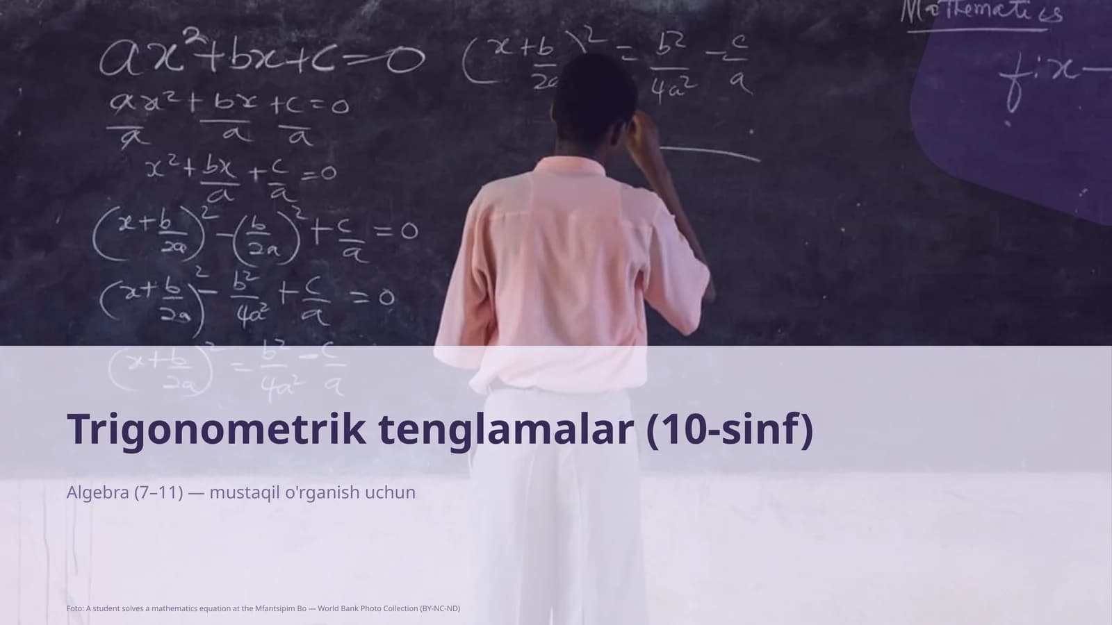 Trigonometrik tenglamalar (10-sinf)