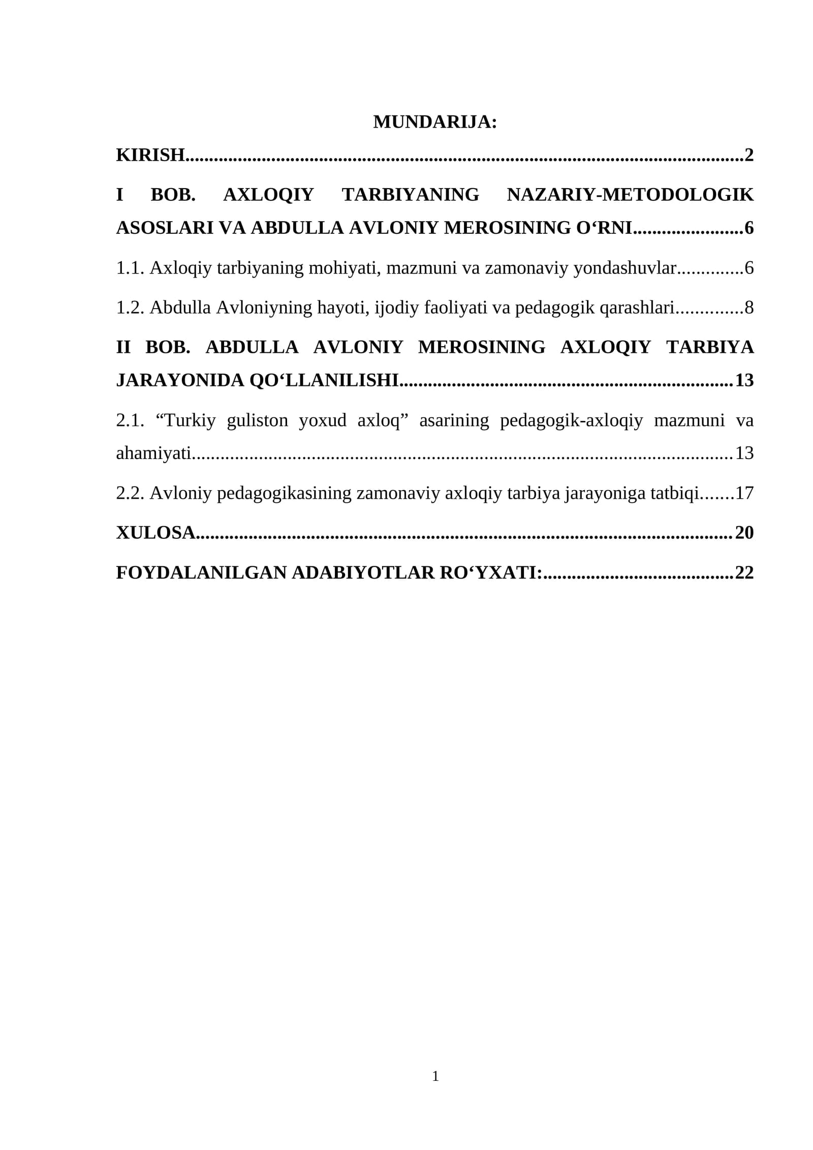 BOB. AXLOQIY TARBIYANING NAZARIY-METODOLOGIK ASOSLARI VA ABDULLA AVLONIY MEROSINING O'RNI