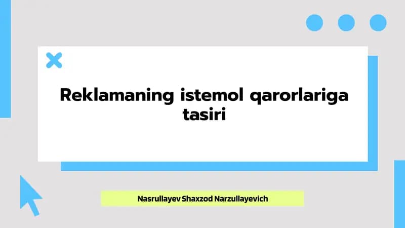Reklamaning istemol qarorlari gatasiri