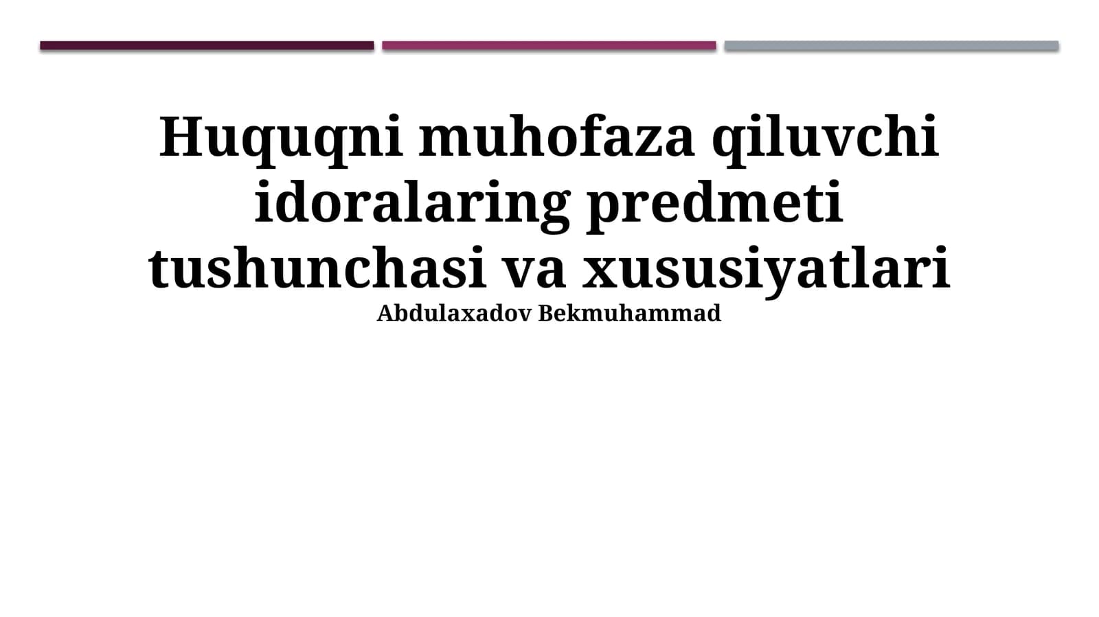Huquqni muhofaza qiluvchi organlar predmeti tushunchasi va xususiyatlari
