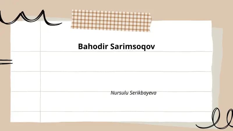 Bahodir Sarimsoqovning hayoti va biografiyasi