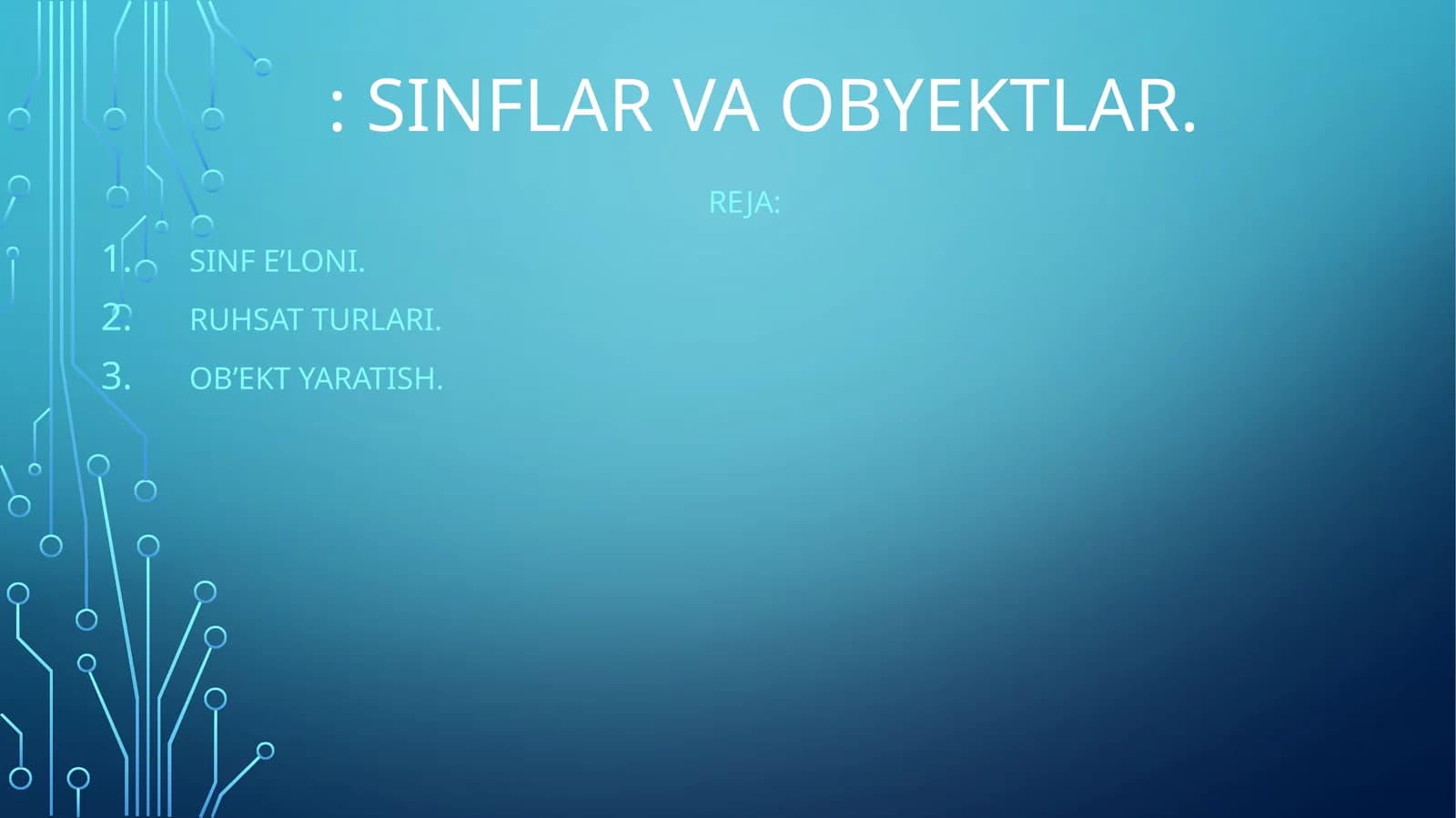 Sinflar va obyektlar