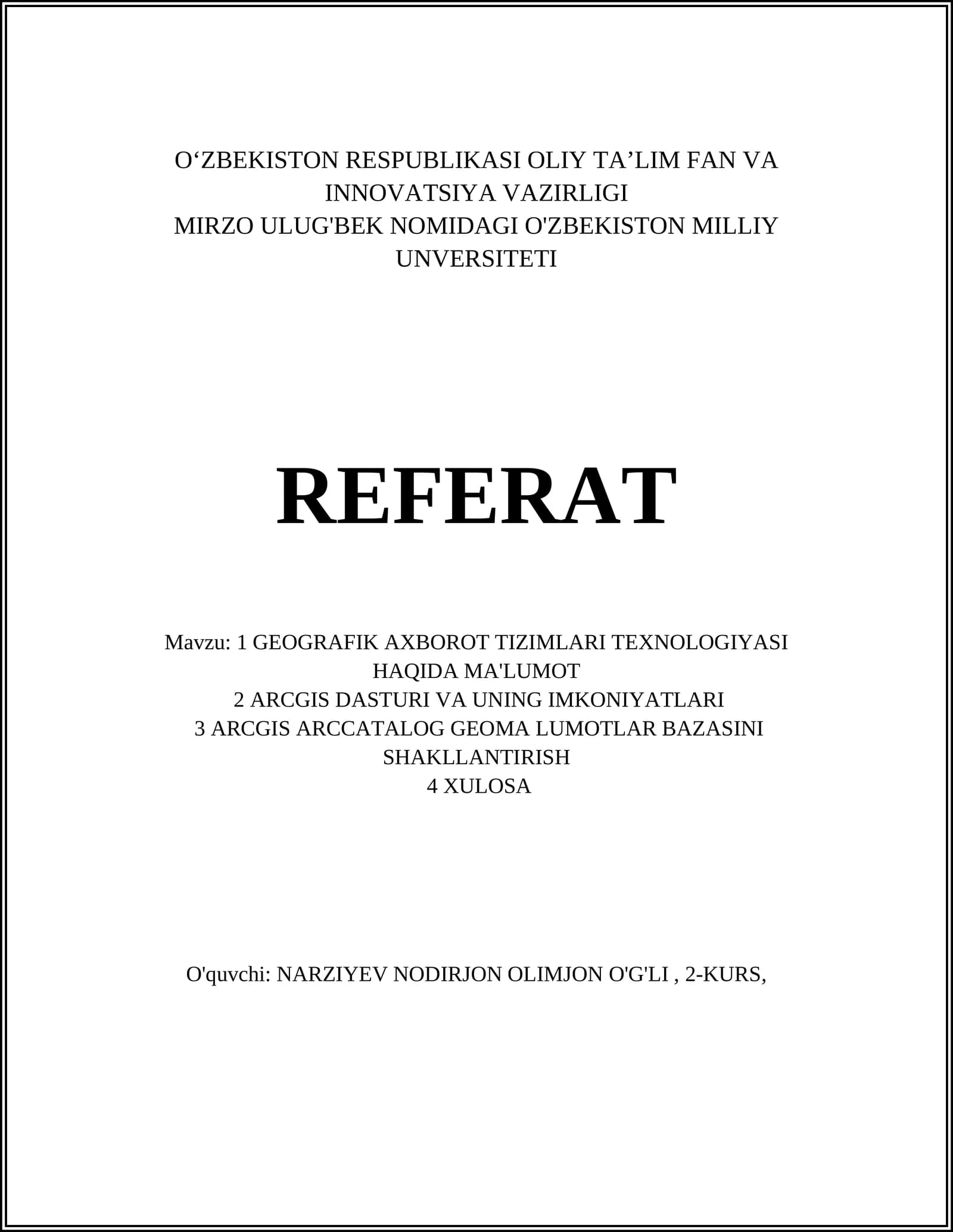 Geografik axborot tizimlari (GAT)