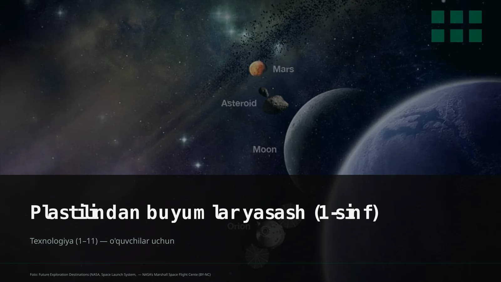 Plastilindan buyumlar yasash (1-sinf)