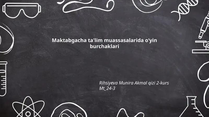 O‘yin burchaklarini pedagogik tamoyillari