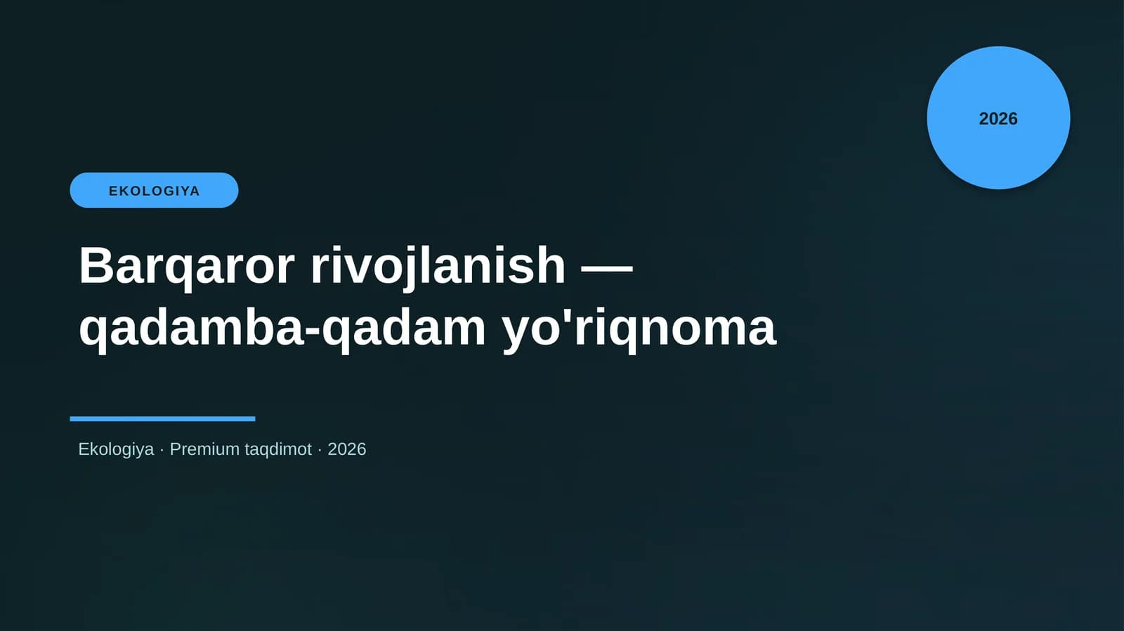 Barqaror rivojlanish — qadamba-qadam yo'riqnoma