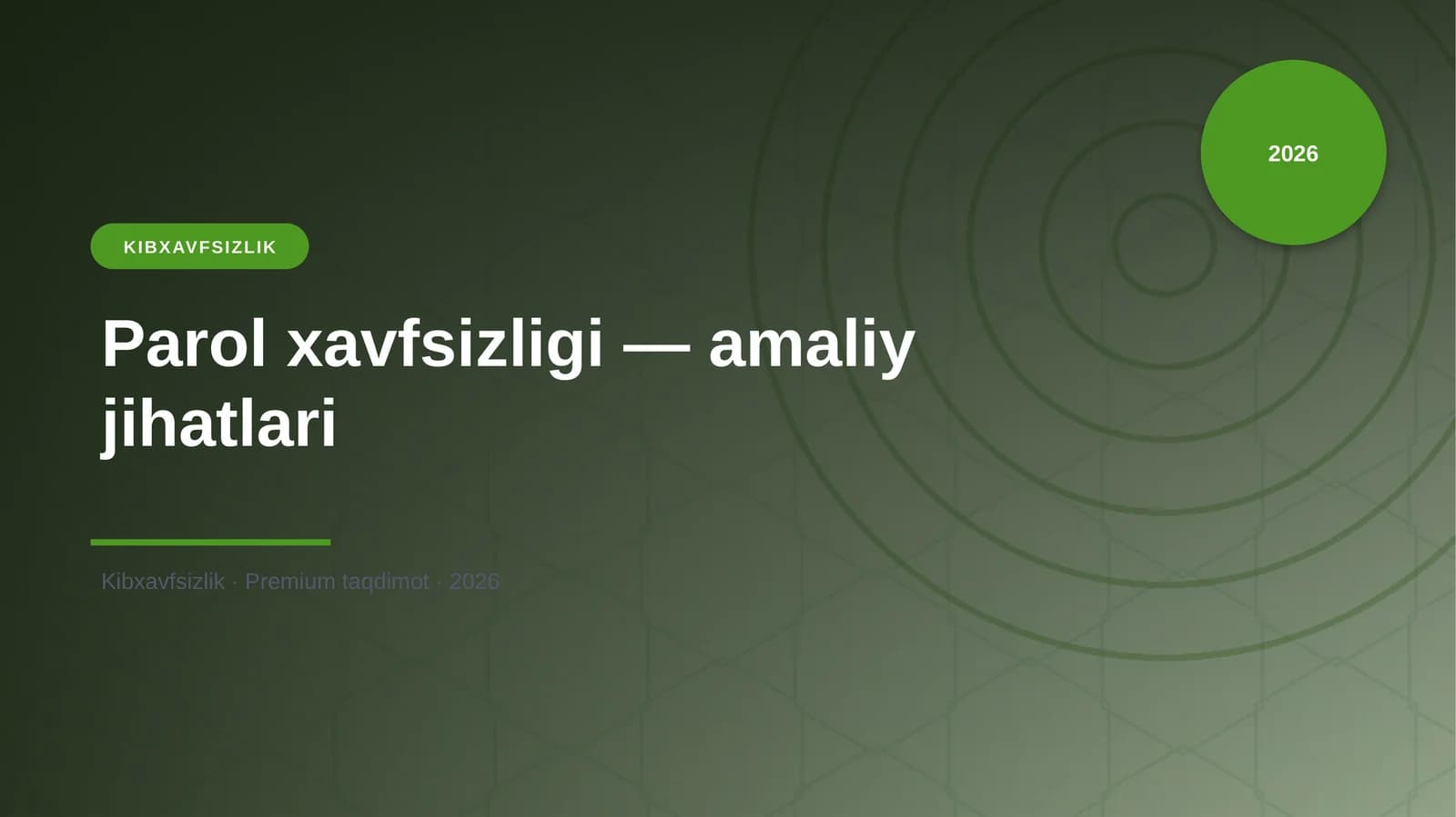 Parol xavfsizligi — amaliy jihatlari