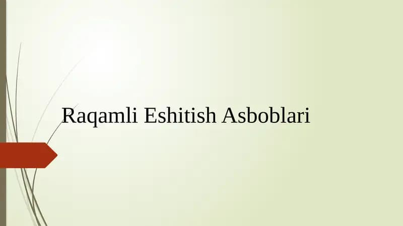 Raqamli Eshitish Asboblari