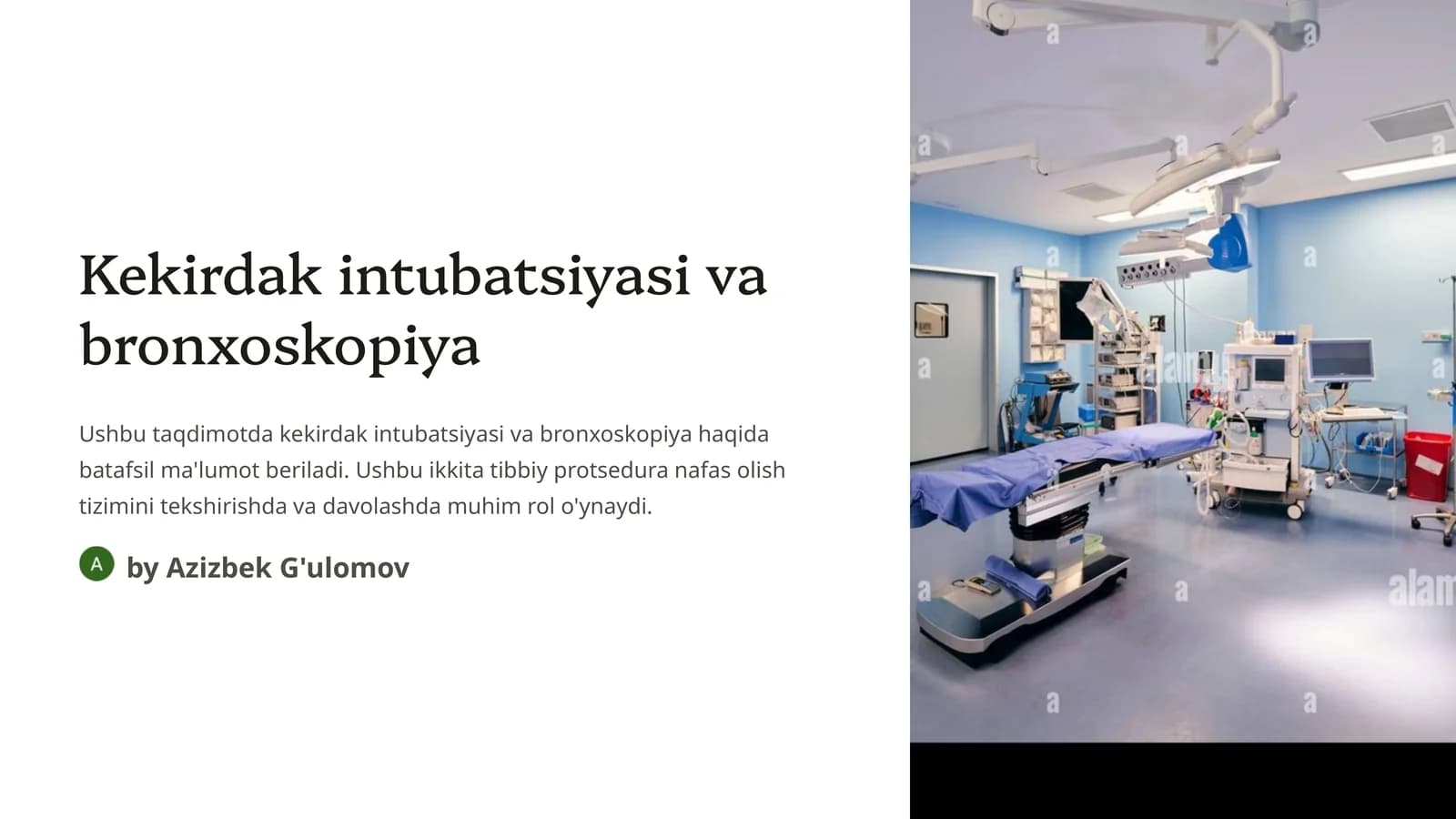 Kekirdak intubatsiyasi va bronxoskopiya