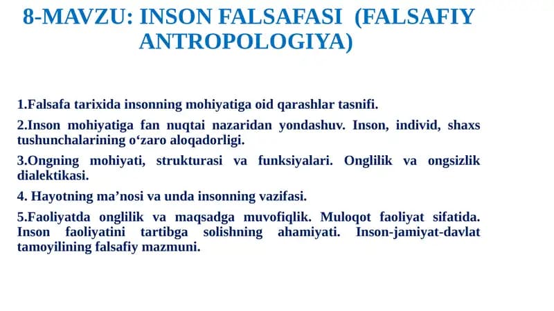 Falsafiy antropologiya (Inson falsafasi)