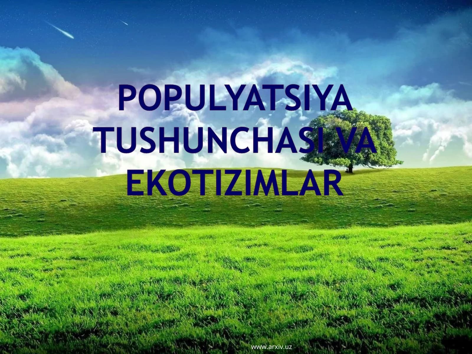 Ekosistemaning iyerarxik qatorlari. Populyatsiya