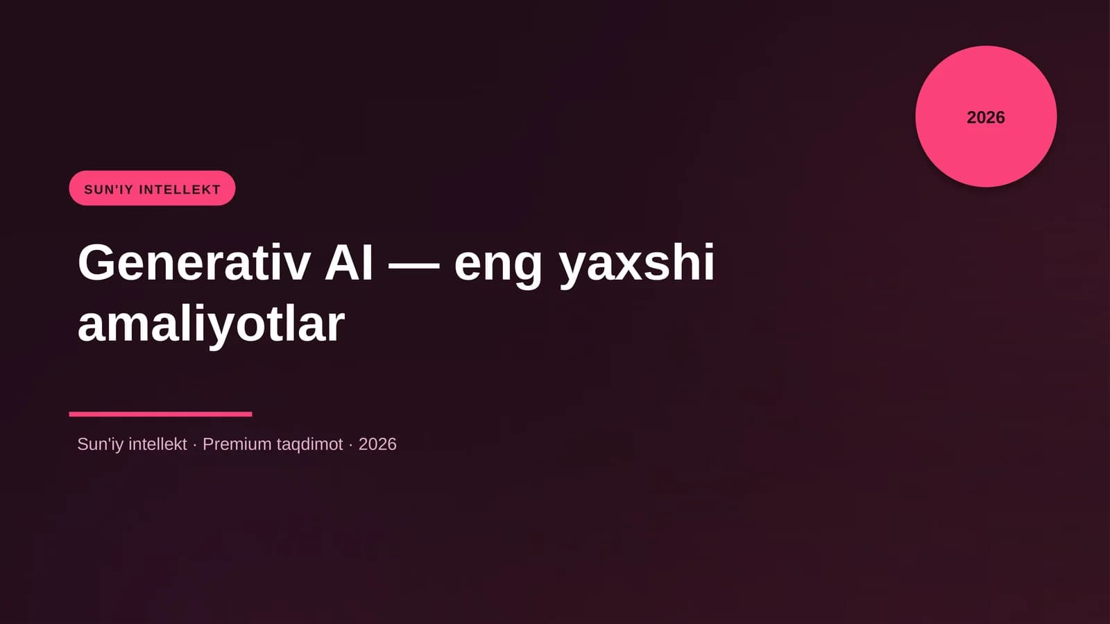 Generativ AI — eng yaxshi amaliyotlar